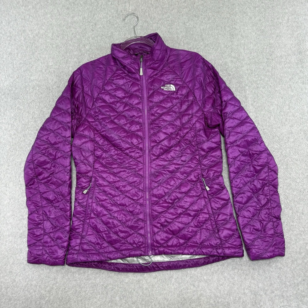 The North Face Jacket Womens M Pink Purple Thermoball Quilted Zip Up Lightweight